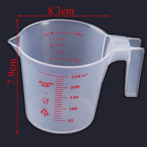 250ML Clear Plastic Graduated Measuring Cup For Baking Beaker Liquid