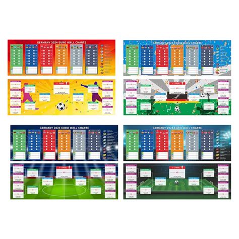 2024 EURO SOCCER Wall Chart Schedule Bracket Poster Germany UK Wallchar