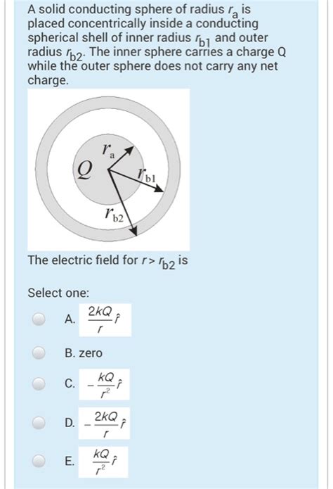 Solved A Solid Conducting Sphere Of Radius R Is Placed Chegg