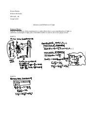 Exp 8 Interference And Diffraction Of Light Docx Krysta Bennia