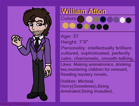 My Headcanon William Afton Design By Sunnypinkrose On Deviantart