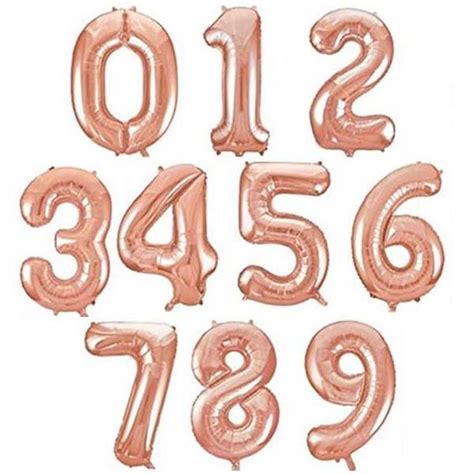 Number Jumbo Balloon Rosegold Giant Balloon Number Mylar Etsy Foil