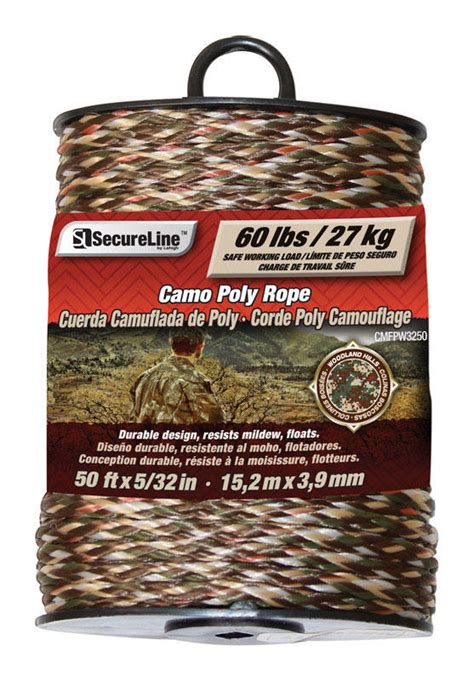 SecureLine 5 32 In D X 50 Ft L Camouflage Braided Poly Rope Wesson