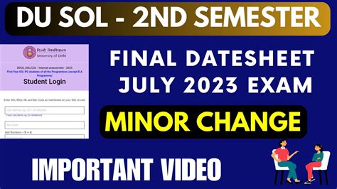 Du Sol Nd Semester Final Datesheet Minor Change Du Sol Second