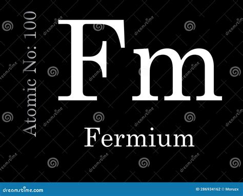 Fermium Chemical Element Symbol and Atomic Number Stock Illustration ...