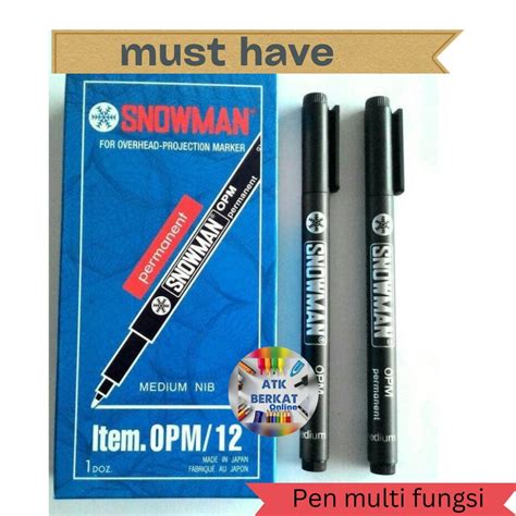 Jual 1 Pcs Spidol Pen Pulpen Permanent Multi Fungsi Snowman OHP