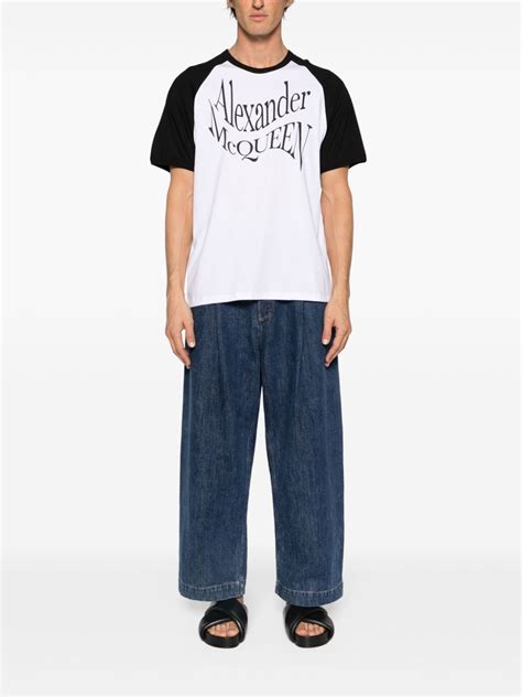 Alexander Mcqueen Logo Print Cotton T Shirt Farfetch