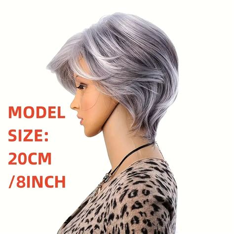 Short Grey Pixie Cut Wigs Women Layered Synthetic Hair Mixed Temu