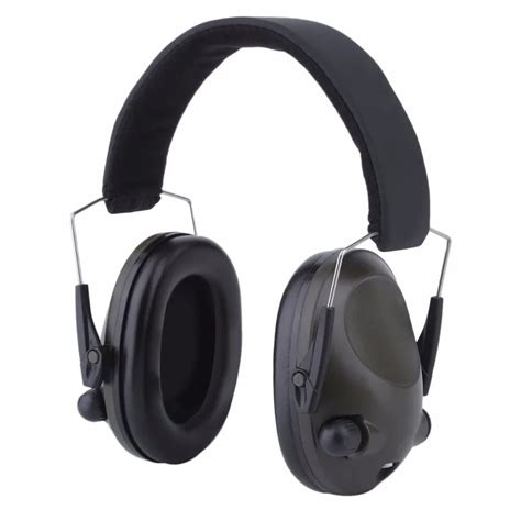 Green Slimline Anti Noise Earmuffs Electronic Impact Sport Hunting