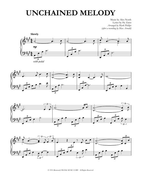 Unchained Melody Arr Mark Phillips By The Righteous Brothers Sheet