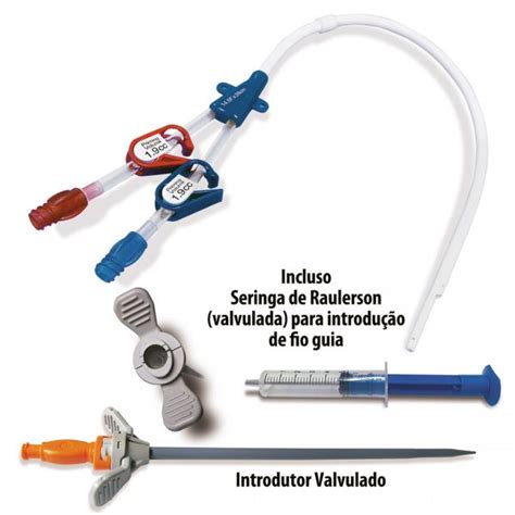 Kit Cateter Longa Permanência 14 5 Fr x 24 cm Introdutor Valvulado