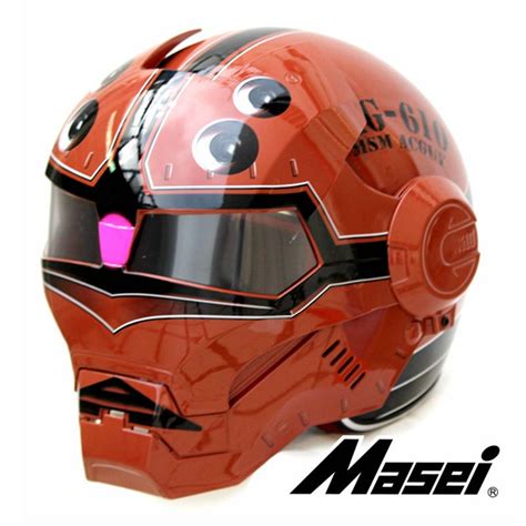 2016 Brown Crab MASEI 610 Motorcycle Helmet IRONMAN Iron Man Helmet