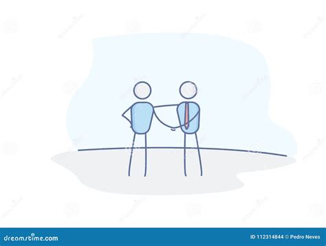 Stick Figures Shaking Hands