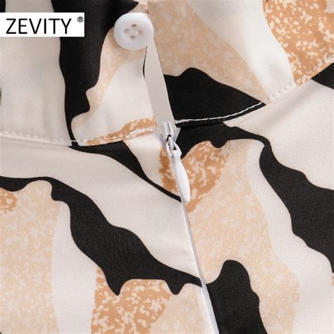 Robe ZEVITY femmes vintage col montant imprimé graffiti arrière