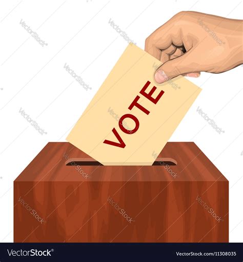 Hand putting voting paper in the ballot box Vector Image