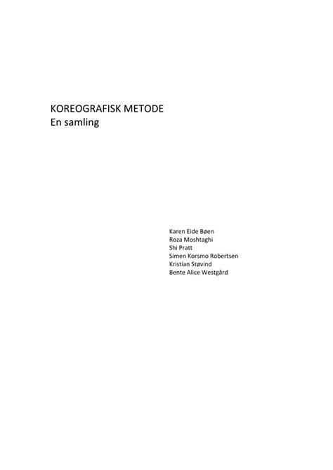 PDF KOREOGRAFISK METODE En Samling DOKUMEN TIPS