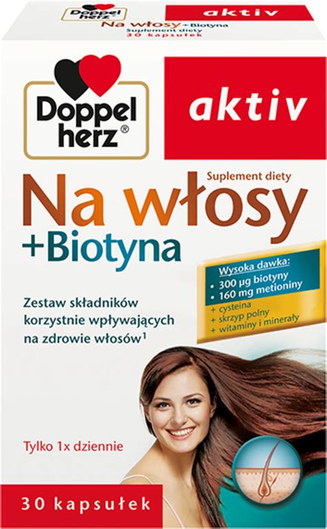 DOPPELHERZ Aktiv kapsułki Na włosy biotyna suplement diety 30