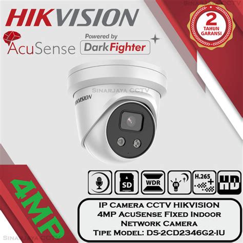 Jual Ip Camera Cctv Hikvision Mp Indoor Ds Cd G Iu Acusense Audio