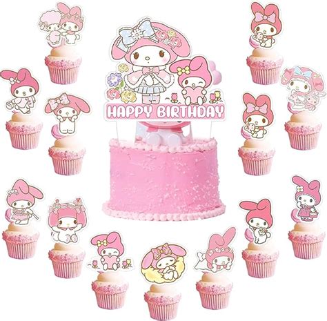 Amazon 37 Pieces Of My Melody Cake Topper My MelodyThemed Party