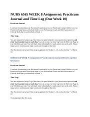 NURS 6565 WEEK 8 Assignment JOURNAL DRAFT Docx NURS 6565 WEEK 8