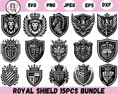 Shield Svg Png Jpeg Dxf Eps Royal Shield Clipart Shield Vector Royal