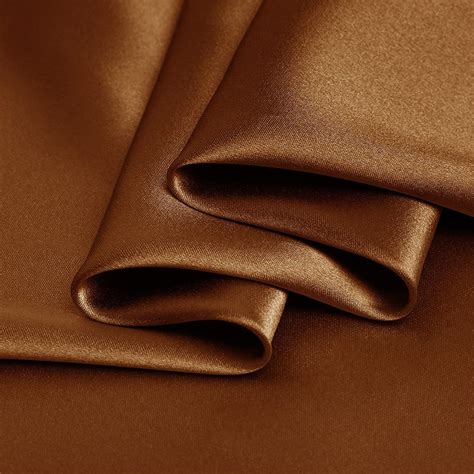 Coffee Charmeuse Fabric Pure Silk for Fashion Apparel | YTFabric.com