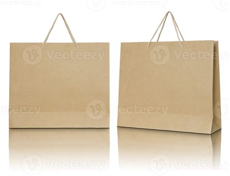 Brown Paper Bag Isolated With Reflect Floor For Mockup 17293309 PNG