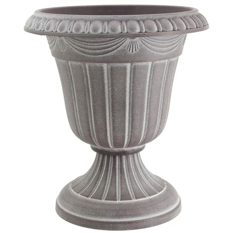 Arcadia Garden Products Traditional 16 In X 18 In Whitewash Plastic Urn Pl00ww