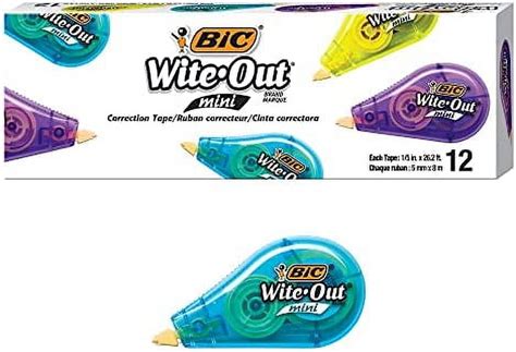 Bic Wite Out Brand Mini Correction Tape White Out Tape Applies Dry