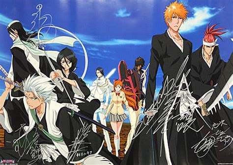 駿河屋 特大ポスター 超豪華声優集合直筆サイン入りver 集合 「一番くじv Bleach ブリーチ 」 トリプルチャンスキャンペーン