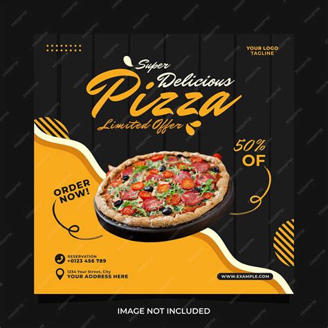 Premium Vector Super Elicious Pizza And Food Menu Social Media Banner