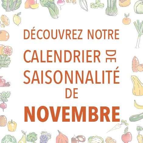 D Couvrez Notre Calendrier De Saisonnalit De Novembre