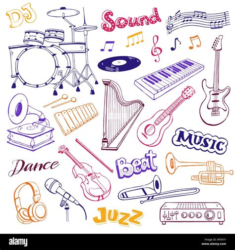 Musical Elements Set Stock Vector Image And Art Alamy