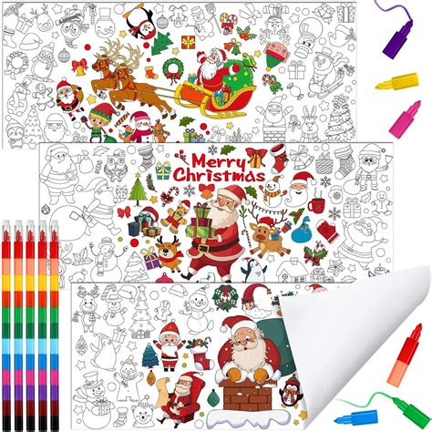 Amazon Zhanmai 3 Pcs Giant Jumbo Christmas Coloring Poster With