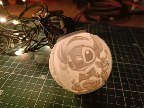 Stl Datei Lilo Stitch Lithophane Weihnachtskugel Design F R Den D