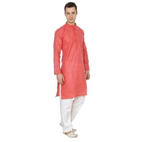 Buy Royal Kurta Men Red Cotton Kurta Pyjama Set 42 Online At Best