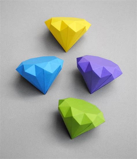 Aprenda A Fazer Diamantes De Papel Em 3d Paper Diamond Paper Crafts