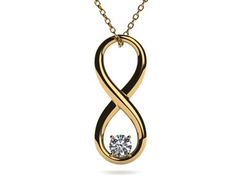 18k Yellow Gold Diamond Infinity Pendant 18 Carats Tdw