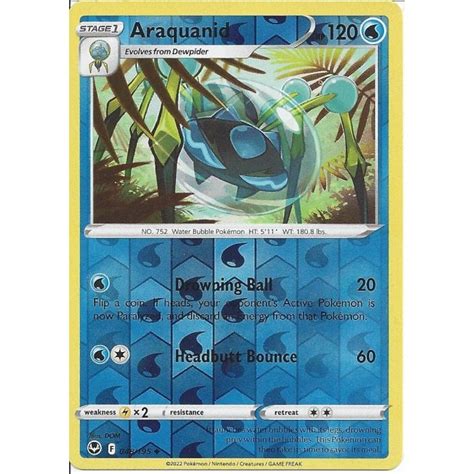 Pokemon Trading Card Game Araquanid Reverse Holo Swsh