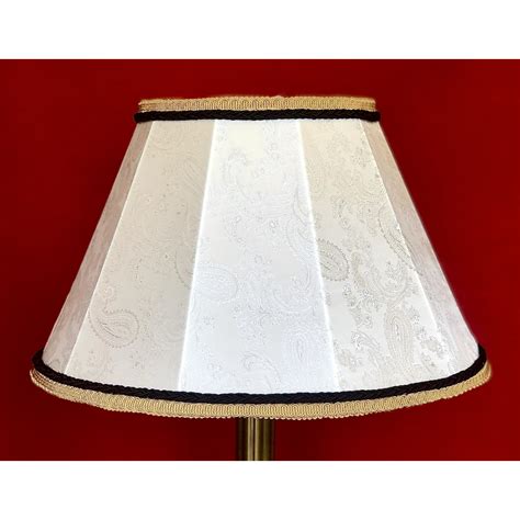 Paisley Ivory And Black Contemporary Fabric Lampshades