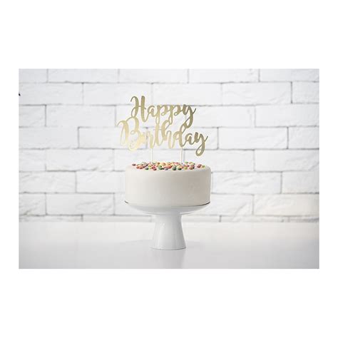 Topper Na Tort Złoty Happy Birthday Party Deco KPT11 019M