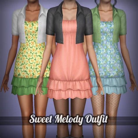 Mod The Sims Mts Sweet Melody Outfit For Females By Lunararc Sims