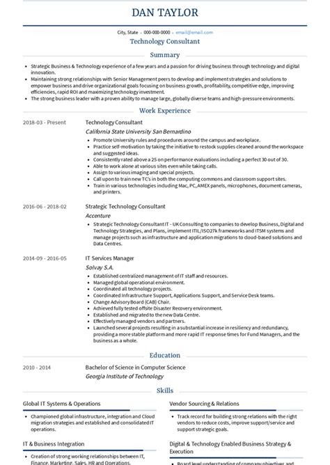 Technology Consultant Resume Samples And Templates Visualcv