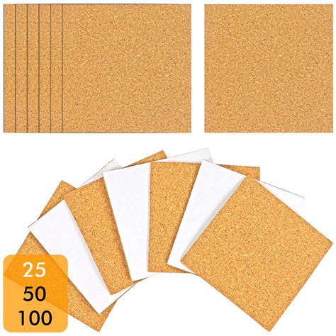 Pack Self Adhesive Cork Squares X Inches Walmart