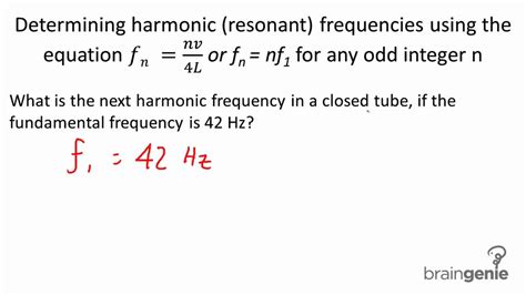 Determining Harmonic Frequencies Using The Equation For Any Odd