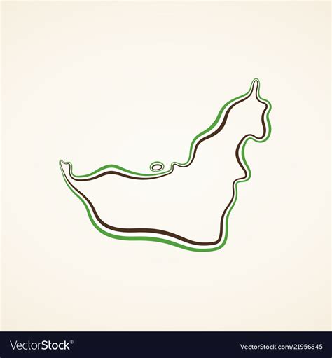 United Arab Emirates Outline Map Royalty Free Vector Image