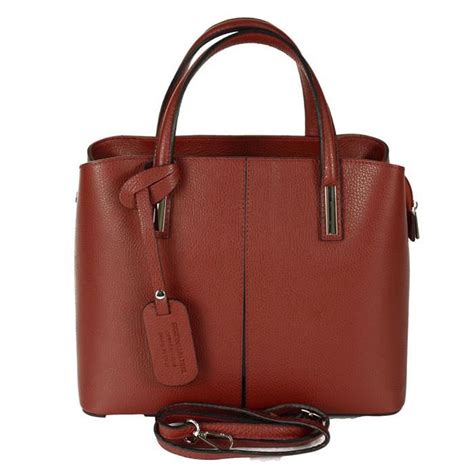 Sac Main En Cuir V Ritable Pour Femme Couleur Rouge Maroquinerie