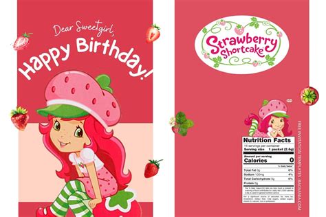 Free Strawberry Shortcake Canva Birthday Water Bottle Labels Bagvania