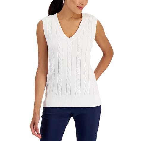 Polo Ralph Lauren Cable Knit Cotton Sweater Vest In White Meghan