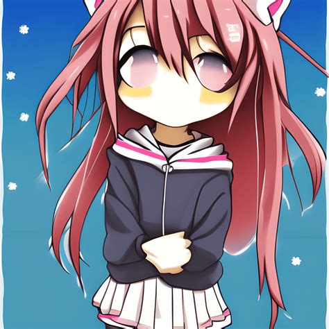 Chibi Anime Girl Wearing A Hoodie Art By Junichi Masuda · Creative Fabrica